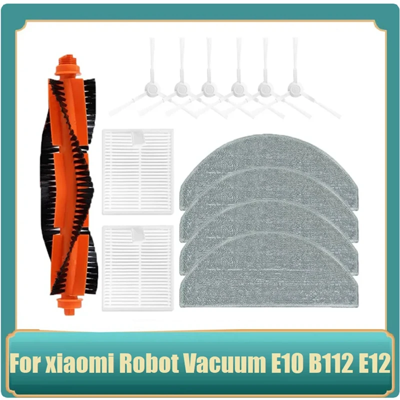 

13PCS For Xiaomi Robot Vacuum E10 B112 / E12 Vacuum Replacement Parts Accessories Main Side Brush Hepa Filter Mop Cloth