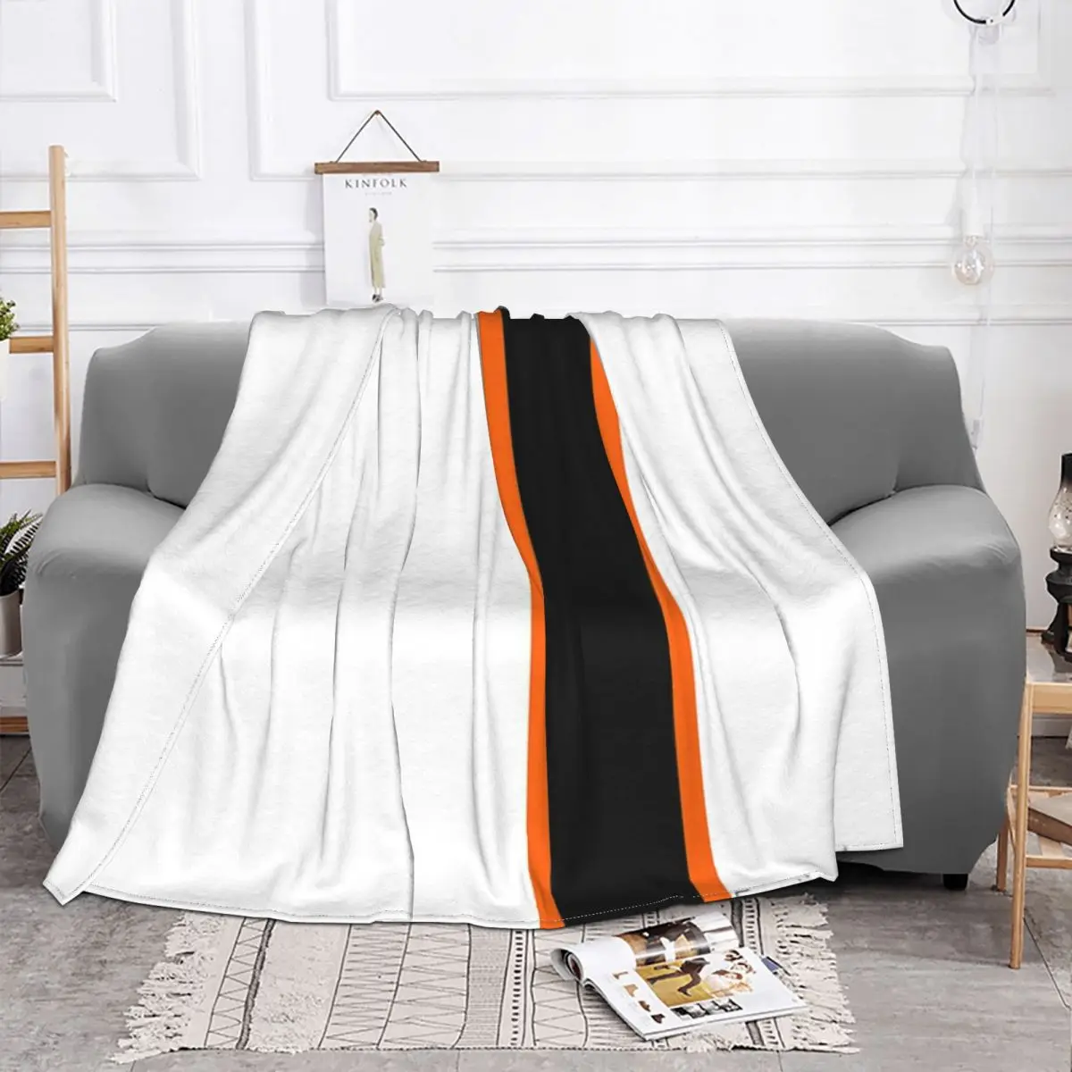 Luton Town Retro Home 1977-78 белое и оранжевое черное одеяло с решетками покрывало на кровать