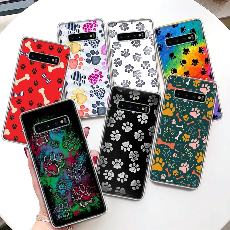 Мультяшный чехол с милыми собаками и лапами для телефона Samsung Galaxy S24 S23 Ultra S22 S21 S20 FE