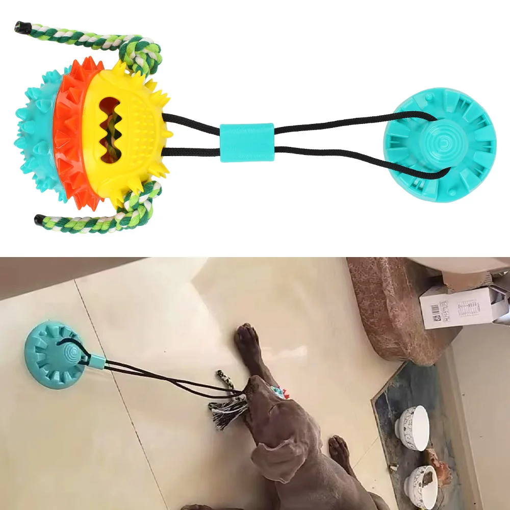 

Silicon Suction Cup For Pet Chew Bite Tooth Cleaning Dog Ball Toy Dog Food Dispenser Tug Interactive