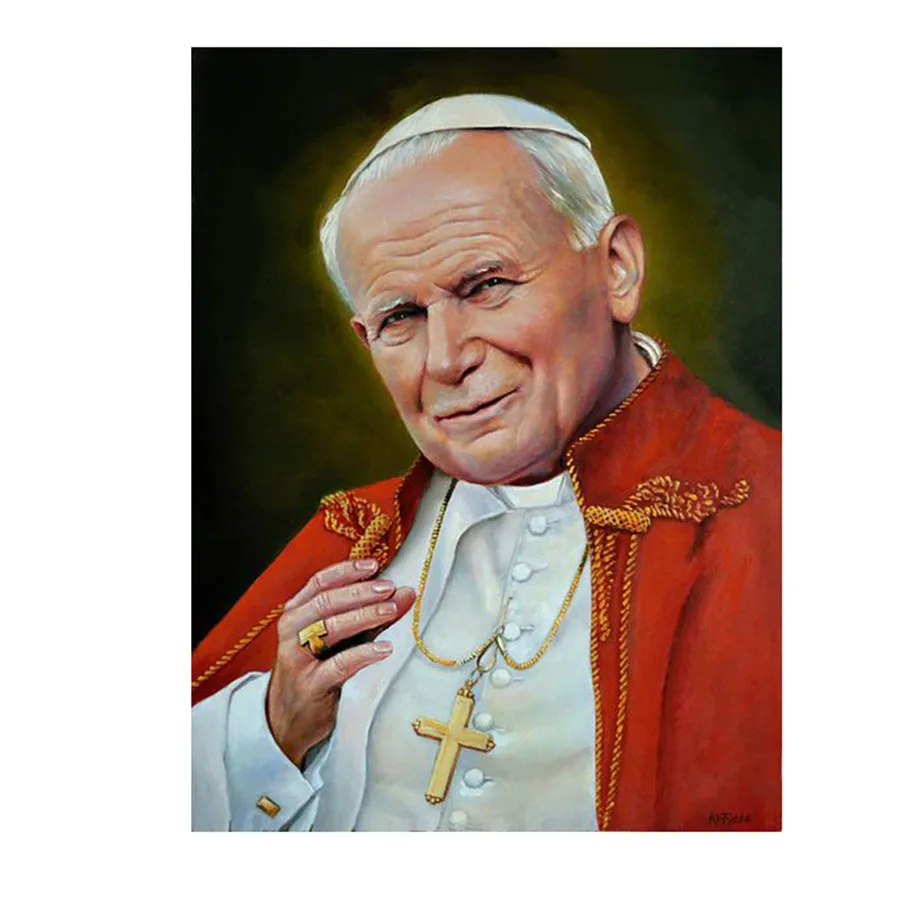Pope Saint John Paul II 5D DIY Diamond Painting Catholic Icons Diamond Embroidery Full Rhinestone Mosaic Wall Stickers Gifts