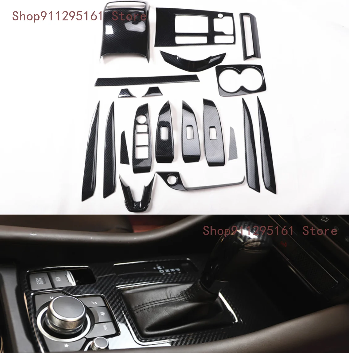 

Для Mazda 6 Atenza 2020-2022, модификация интерьера, переключение передач, центральное управление, стеклоподъемник, цветные наклейки из углеродного в...