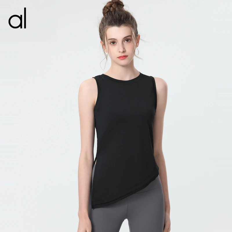 

Женская футболка для бега и йоги Alo, Спортивная футболка, тренировочный укороченный топ без рукавов, Женская майка, спортивная одежда, одежд...