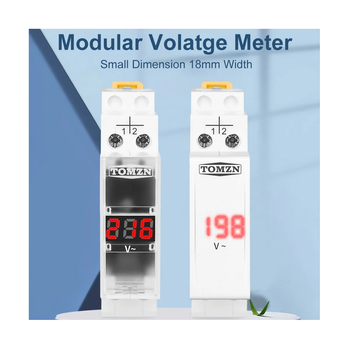Однофазный вольтметр TOMZN на Din-рейку 40-500 В переменного тока модульный индикатор