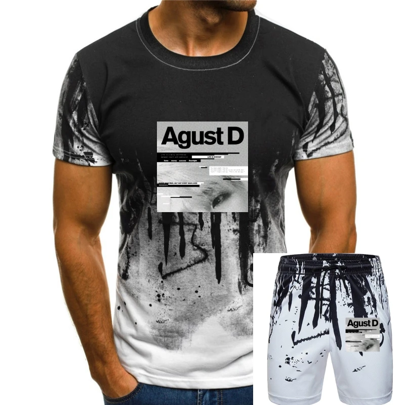 

Agust D Album Art Men's Black Tshirt Tees Clothing Hot Sale Men T Shirt Fashion