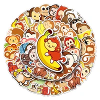 103050pcs kids cartoon cute animal monkey sticker for toys luggage laptop ipad skateboard notebook cup sticker wholesale