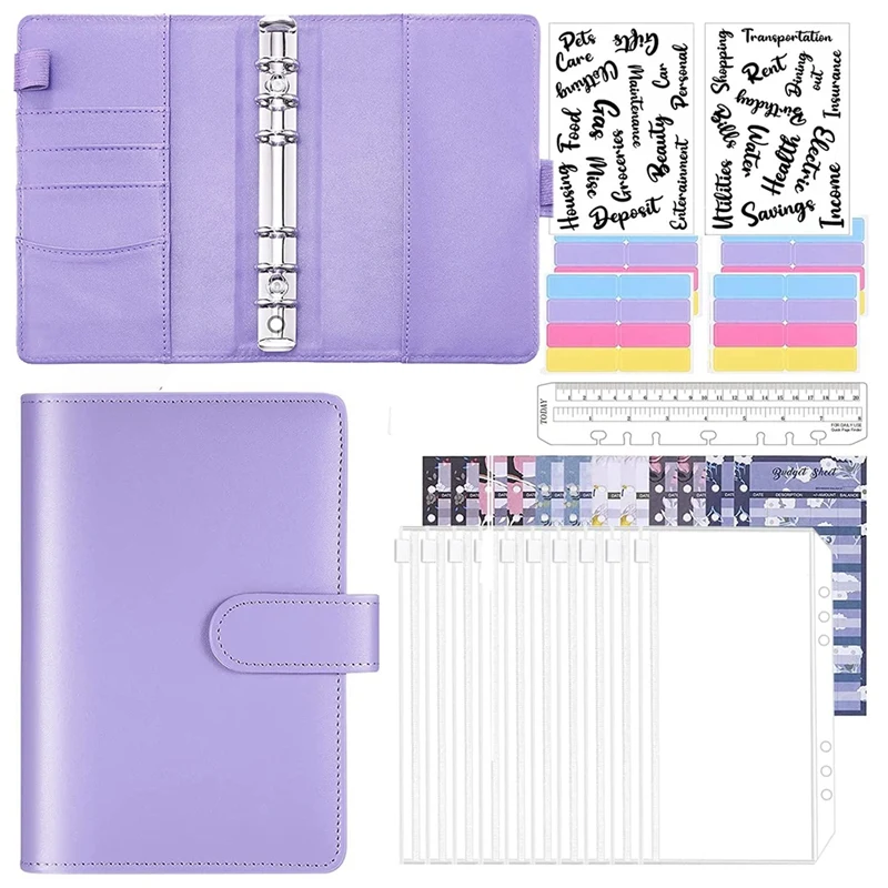 

Ring Binder Notebook Set-Notebook Budget Binder With Clear Cash Envelopes,Cash Organizer Money Saving For Travel