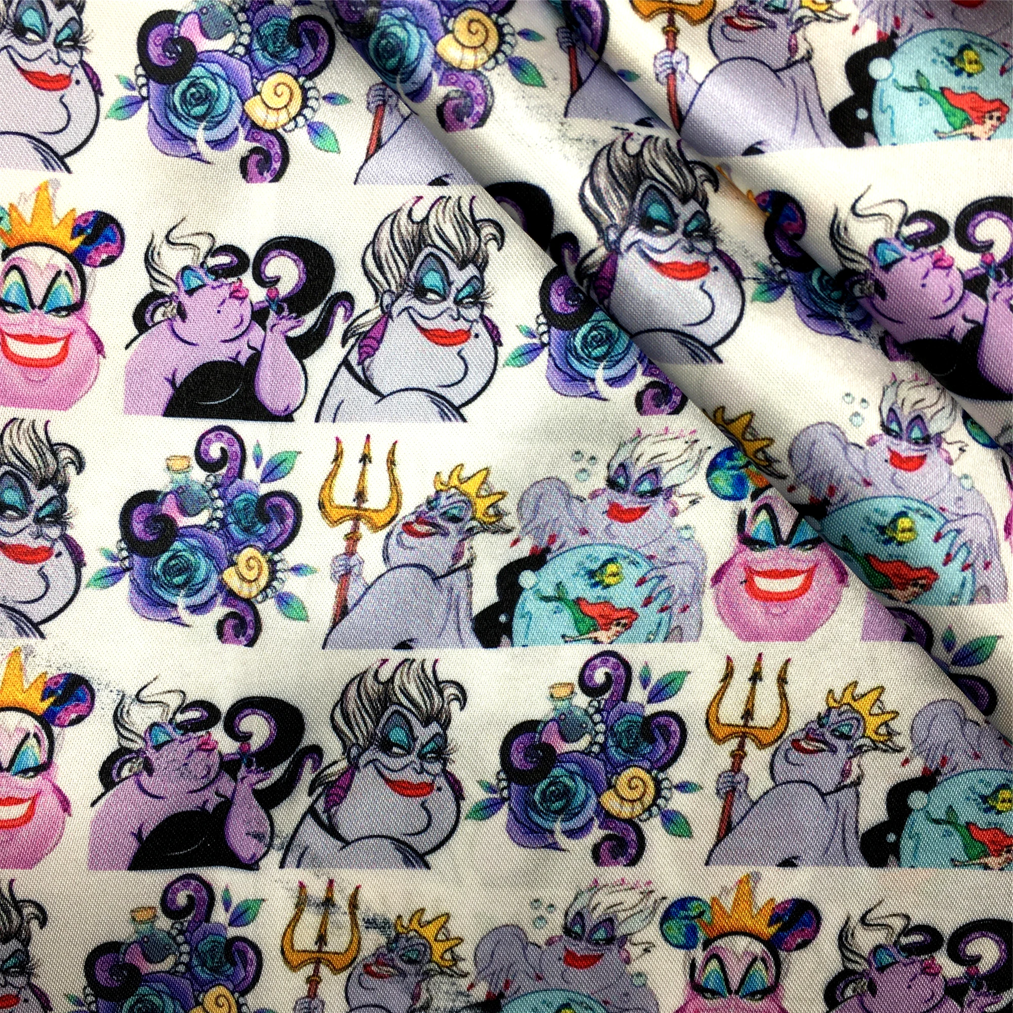 Распродажа хлопчатобумажная ткань Disney Урсула Злодеи ведьма для шитья квилтинга