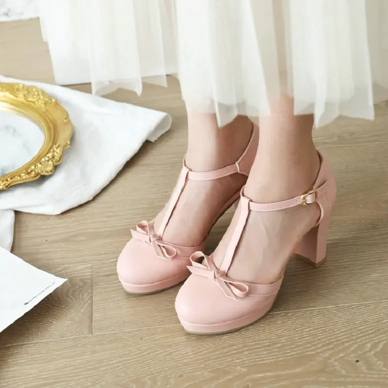 QPLYXCO коллекция 2022 года летние модели босоножки с бантом на платформе и блочном