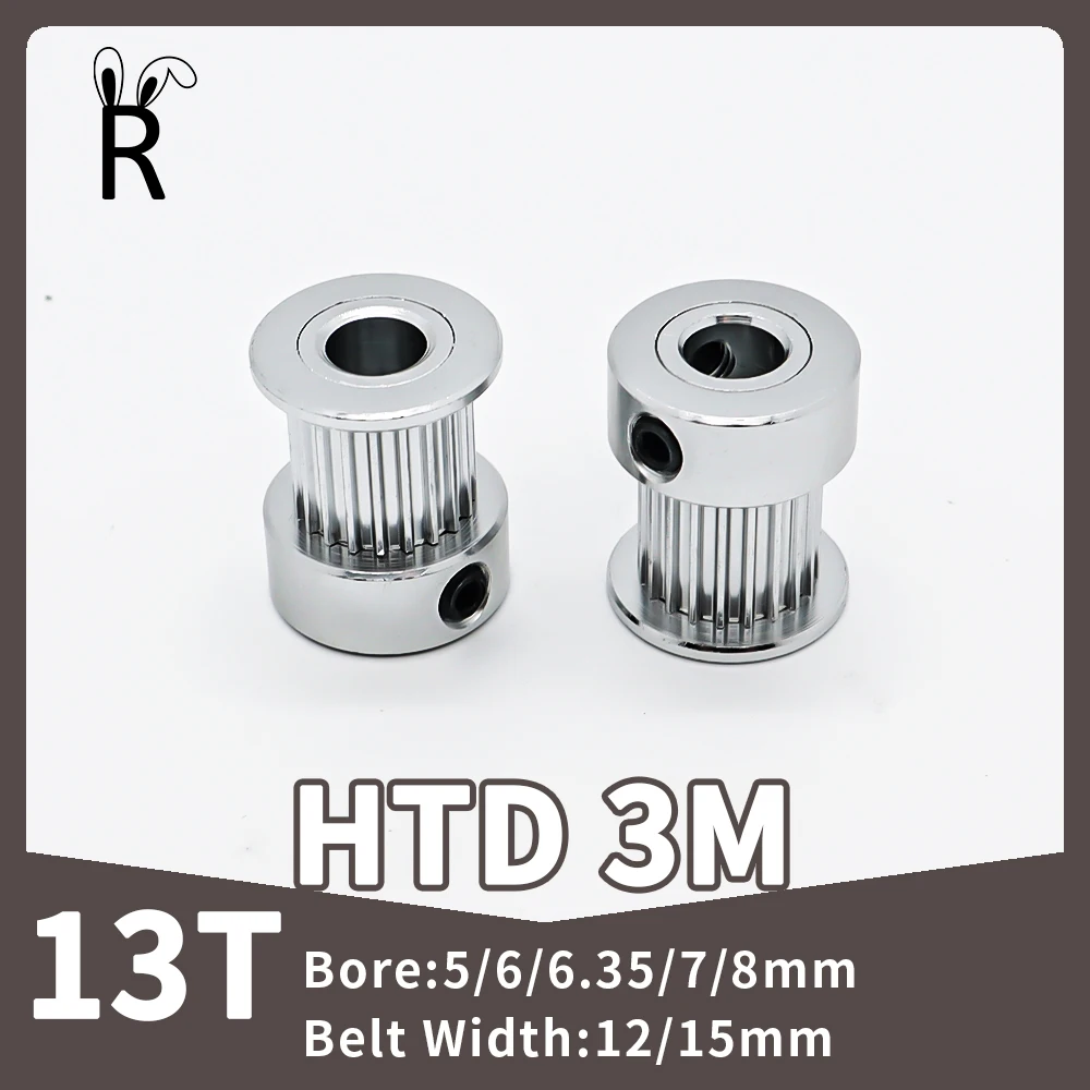 

13 Tooth HTD 3M Timing Pulley Bore 5/6/6.35/7/8mm For 3M Belt Pulley Teeth Width 12/15mm 13T 3M Pulley Gear Synchronous Wheels