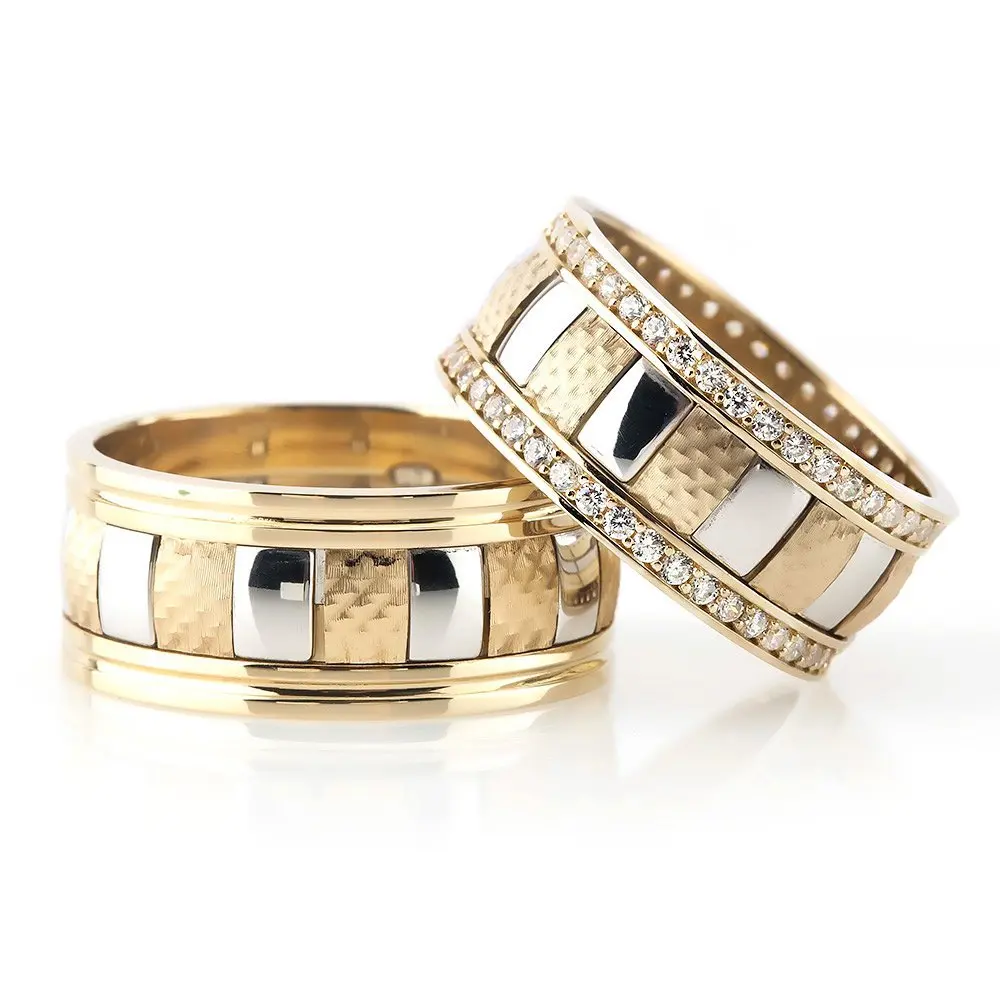 

Bridge Design 925 Sterling Silver Couple Wedding Rings