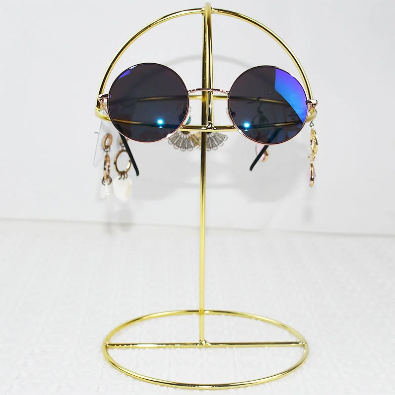 Stainless Steel Hat Shape Jewelry Display Holder Storage Organizer for Earrings Stand Practical Glasses Display Rack New 2023