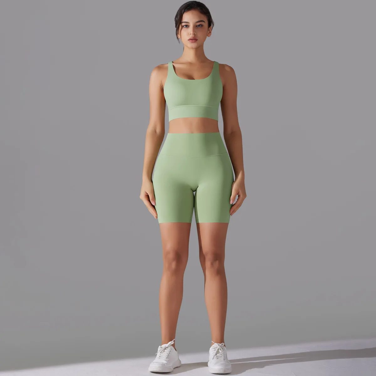 Бесшовные трикотажные дышащие высокоэластичные шорты для йоги без нижнего белья