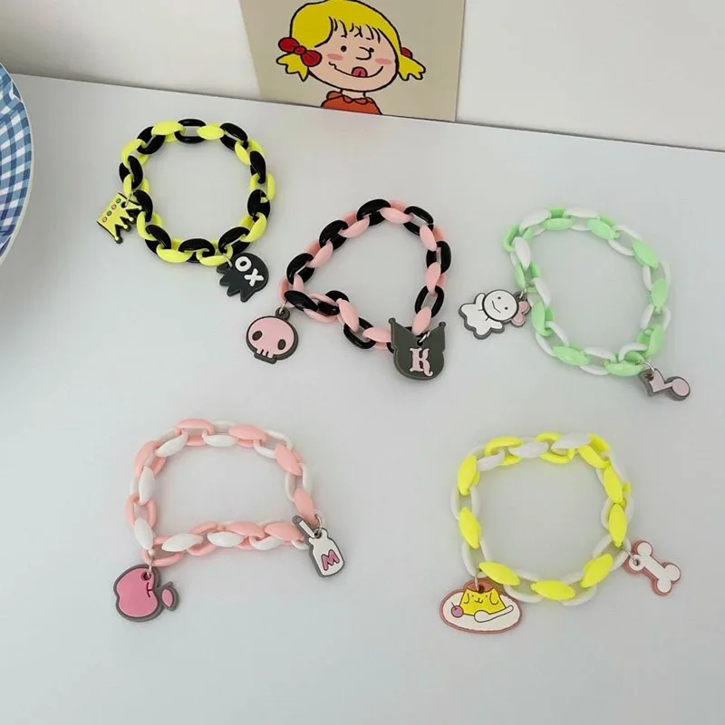 

Kawaii Sanrio Hellokittys Kuromi Cinnamoroll Cute Bracelet Ins Hot Girls Couple Accessory Bracelet Girls Anime Gift Kids Toys