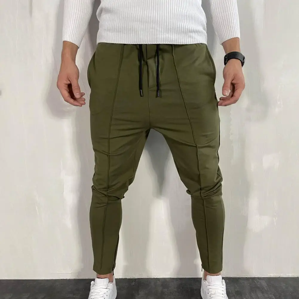 Повседневные брюки модные износостойкие мужские спортивные до щиколотки со