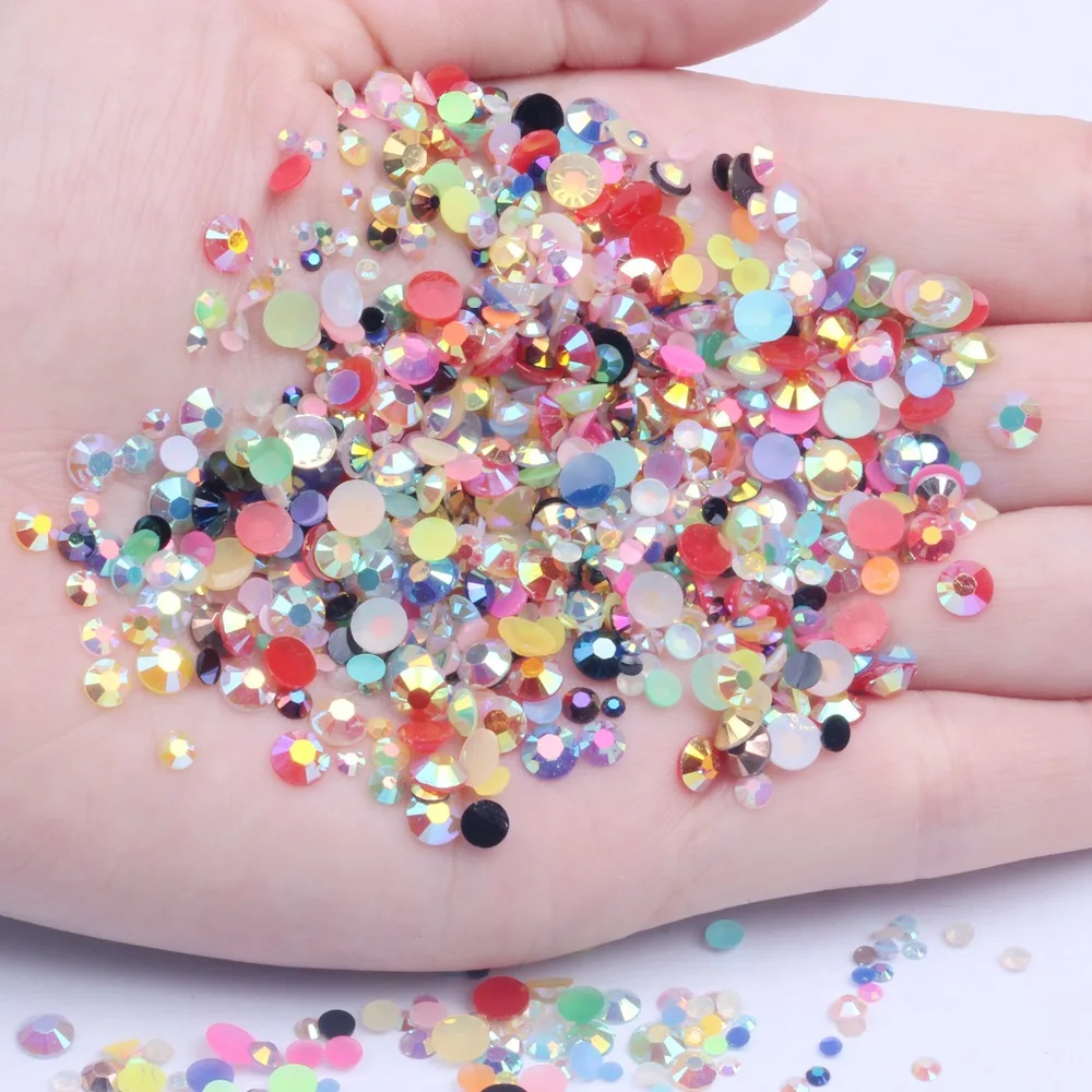 

1000pcs 3mm Half AB Color Resin Rhinestone FlatBack Handmade 3D Nail Scrapbook Crafts Clothing DIY Accessories