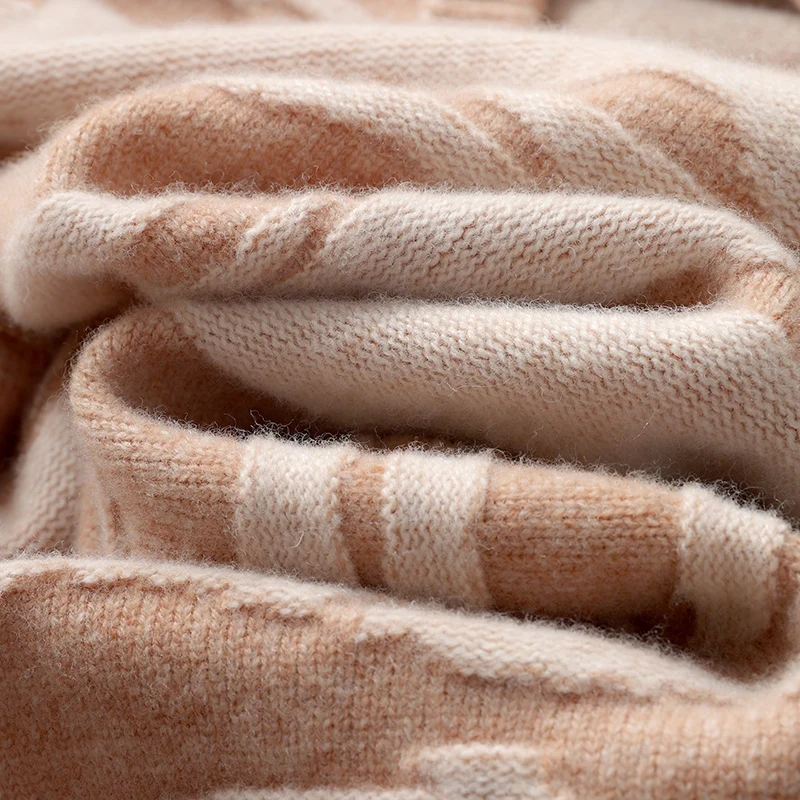 Мужской пуловер из 100% мериносовой шерсти на осень и зиму свободный контрастный