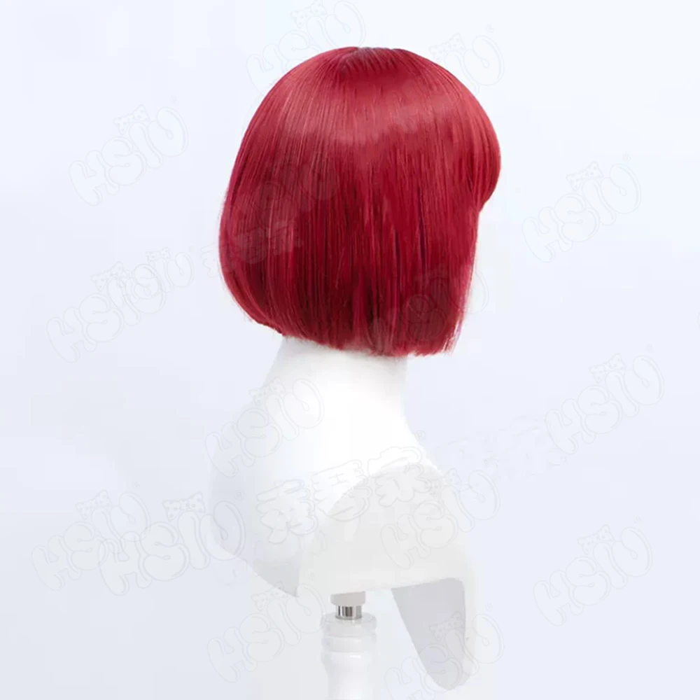 Парик для косплея аниме Akagami no Shirayukihime Shirayuki ярко-красный с короткими волосами