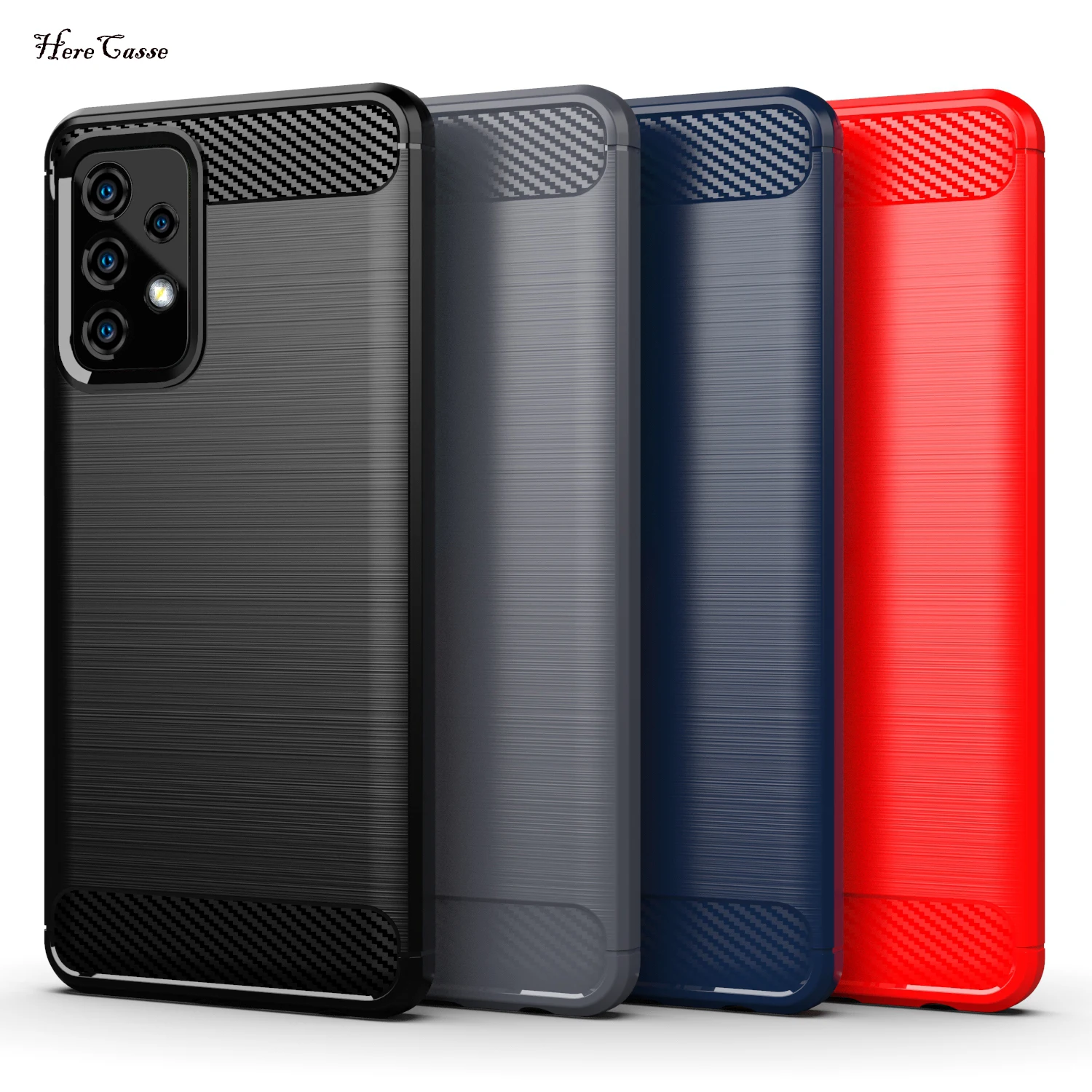 Чехол из углеродного волокна для Samsung Galaxy A20 A30 A40 A50 A70 A90 A51 A71 A32 5G A42 A52 A72 A53, Мягкий Силиконовый противоударный чехол для телефона
