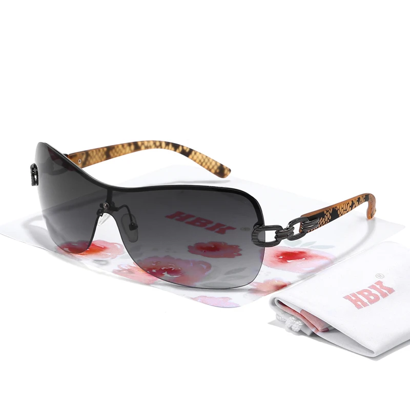 Женские крупные градиентные солнцезащитные очки HBK винтажные дизайнерские с
