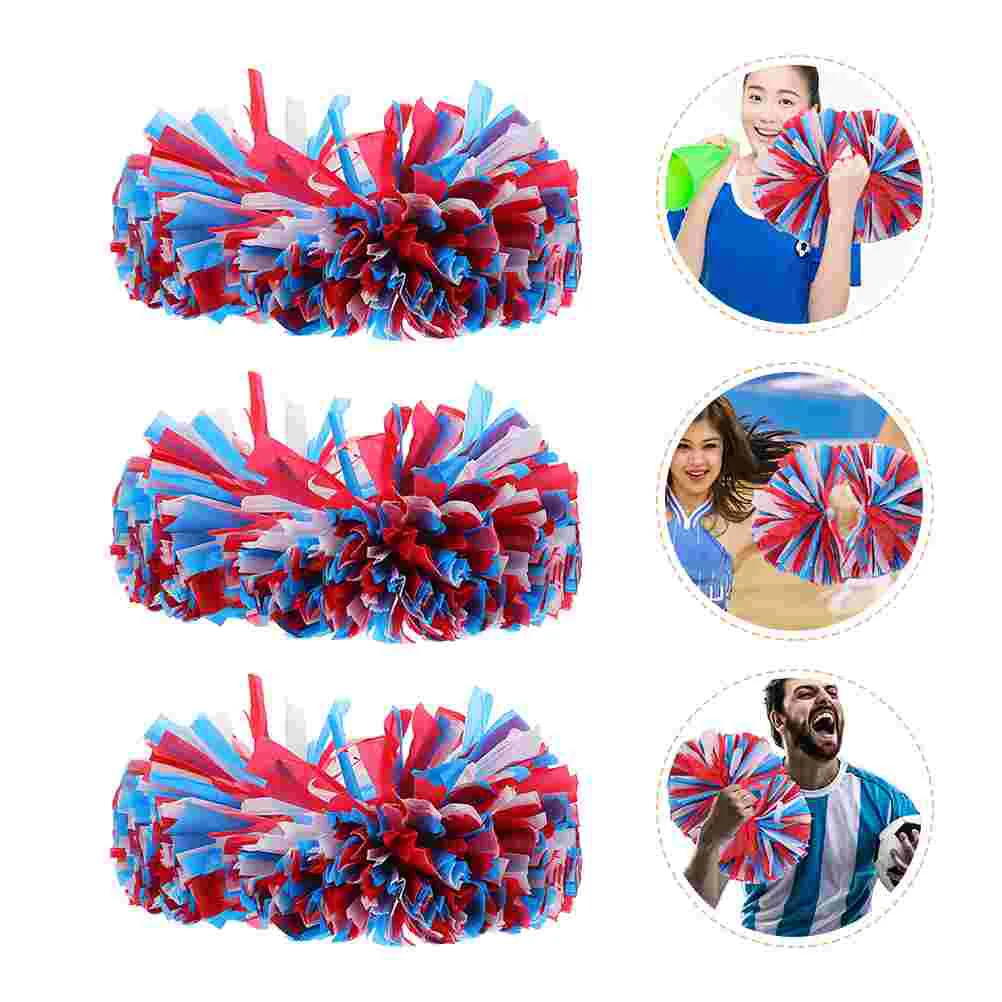 

3Pcs Pompom Cheerleading Pom Poms Dancing Props Gymnastics Cheer Pompom Handheld Cheering Props for Dancing Outdoor