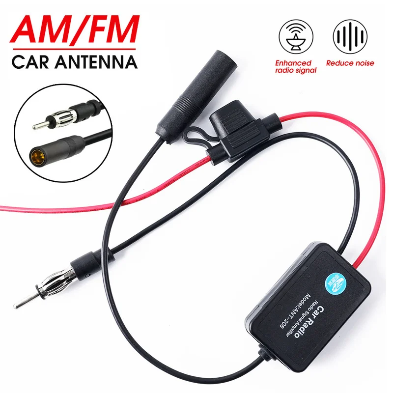 Car Antenna Signal Amplifier Set AM FM  Radio Signal Anti-in