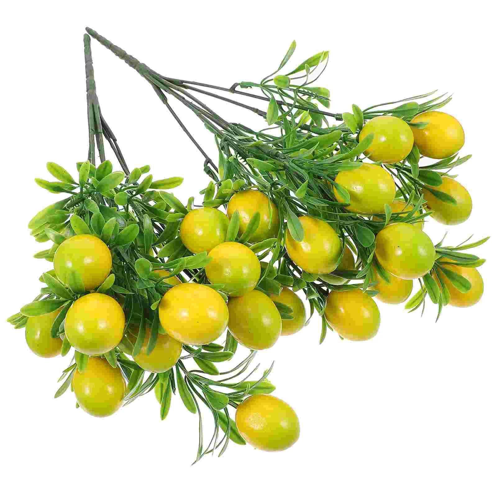 

2 Pcs Vase Fake Fruits Bouquet Branch Faux Lemons Branches Artificial Tree Stems Decor Ornament Bundle