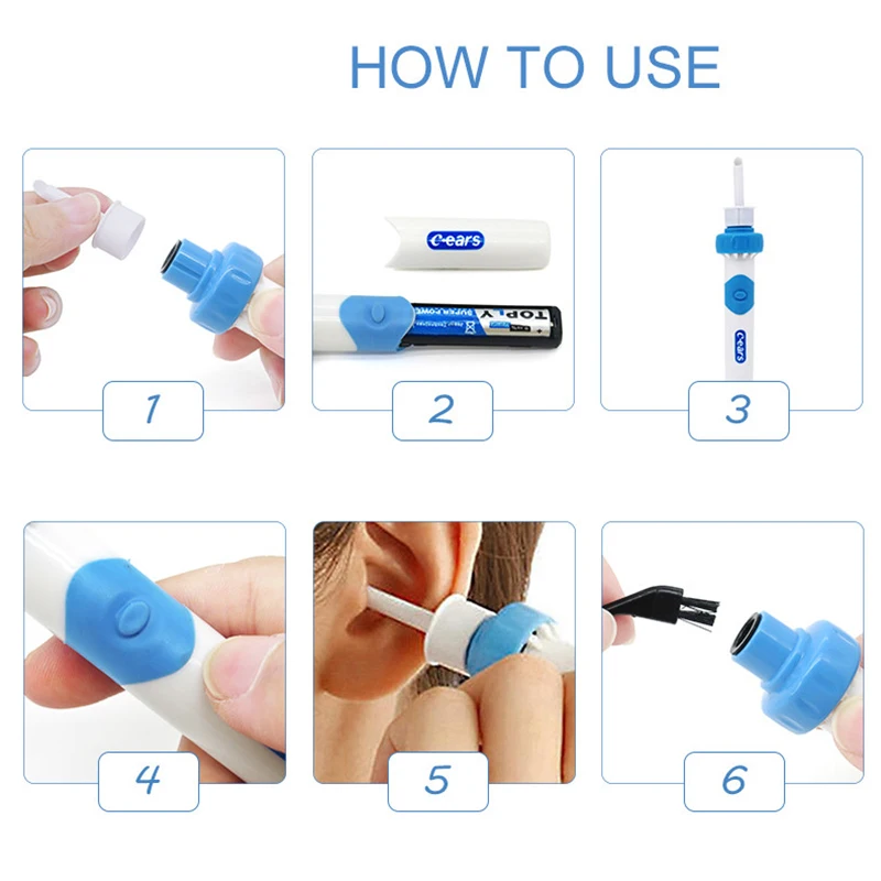 Electric Cordless Ear Pick Safe Vibration Painless Ear Cleaner Remover Spiral Ear Cleaning Device Dig Wax Personal Care Tool images - 6