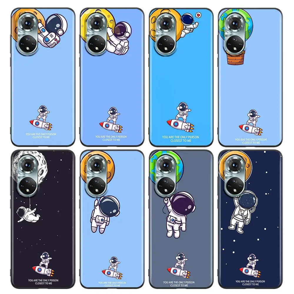 

Phone Case for Honor 8X 9S 9A 9C 9X Lite Play 9A 50 10 20 30 Pro 30i 20S(6.15) Silicone Cover Funny Cartoon Creative Spaceman