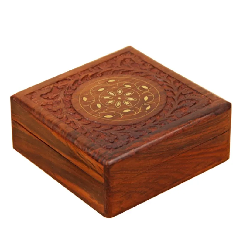 деревянная шкатулка Солнечный круг 15х15 см |