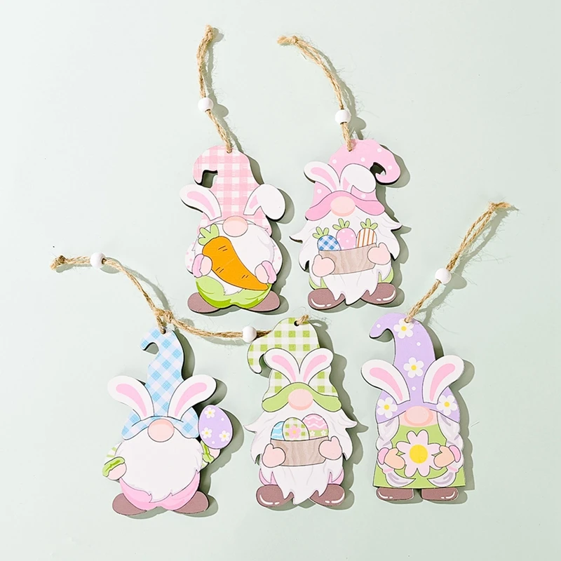 

Easter Wooden Pendant Happy Easter Decorations for Home Bunny Egg Chick Door Ornament Rabbit Easter Party Decoration