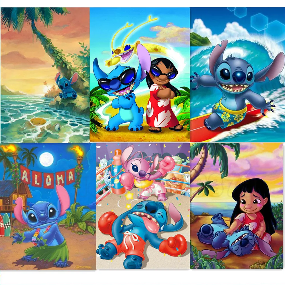 

Disney Series Lilo & Stitch 5D Diy Diamond Painting Square Round Cross Stitch Kit Mosaic Embroidery Handmade Art Kids Room Decor