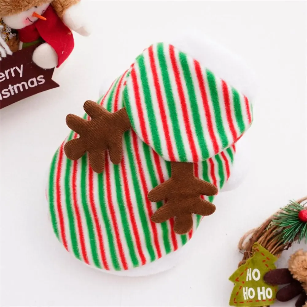 Рождественский свитер с капюшоном в полоску лося милый щенок котенок