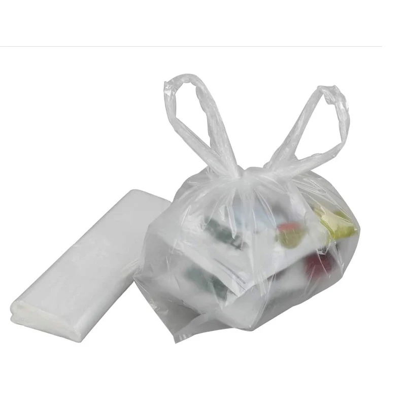 100pcs Plastic T-Shirt Retail Shopping Design Supermarket Bags Handles Packaging, images - 6
