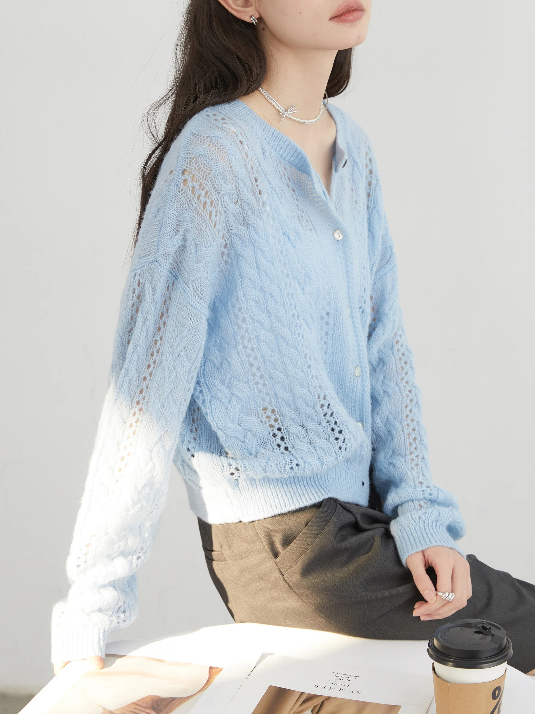 Женский кардиган CHIC VEN свободные повседневные вязаные свитера из мохера женские