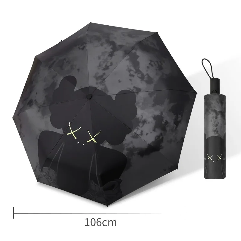 

Automatic Umbrella Rain and Sunshade Dual-purpose Student Sun Protection Uv Umbrella Women and Male Three Folding Umbrella