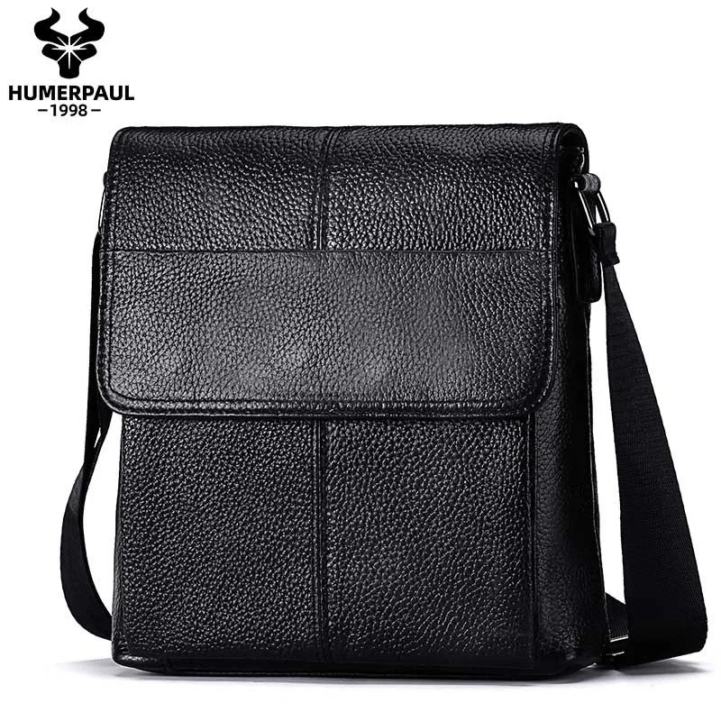 

Autumn winter new high quality simple lychee print head layer cowhide bag crossbody bag men's leather men's shoulder bag