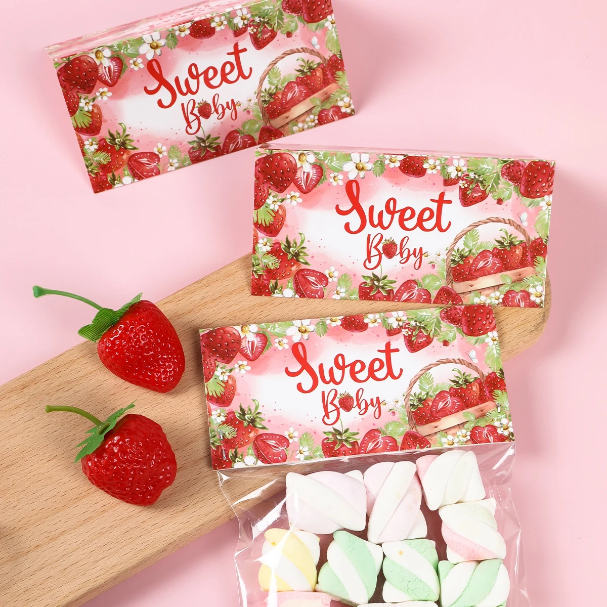 10 шт. розовые пакеты для клубники