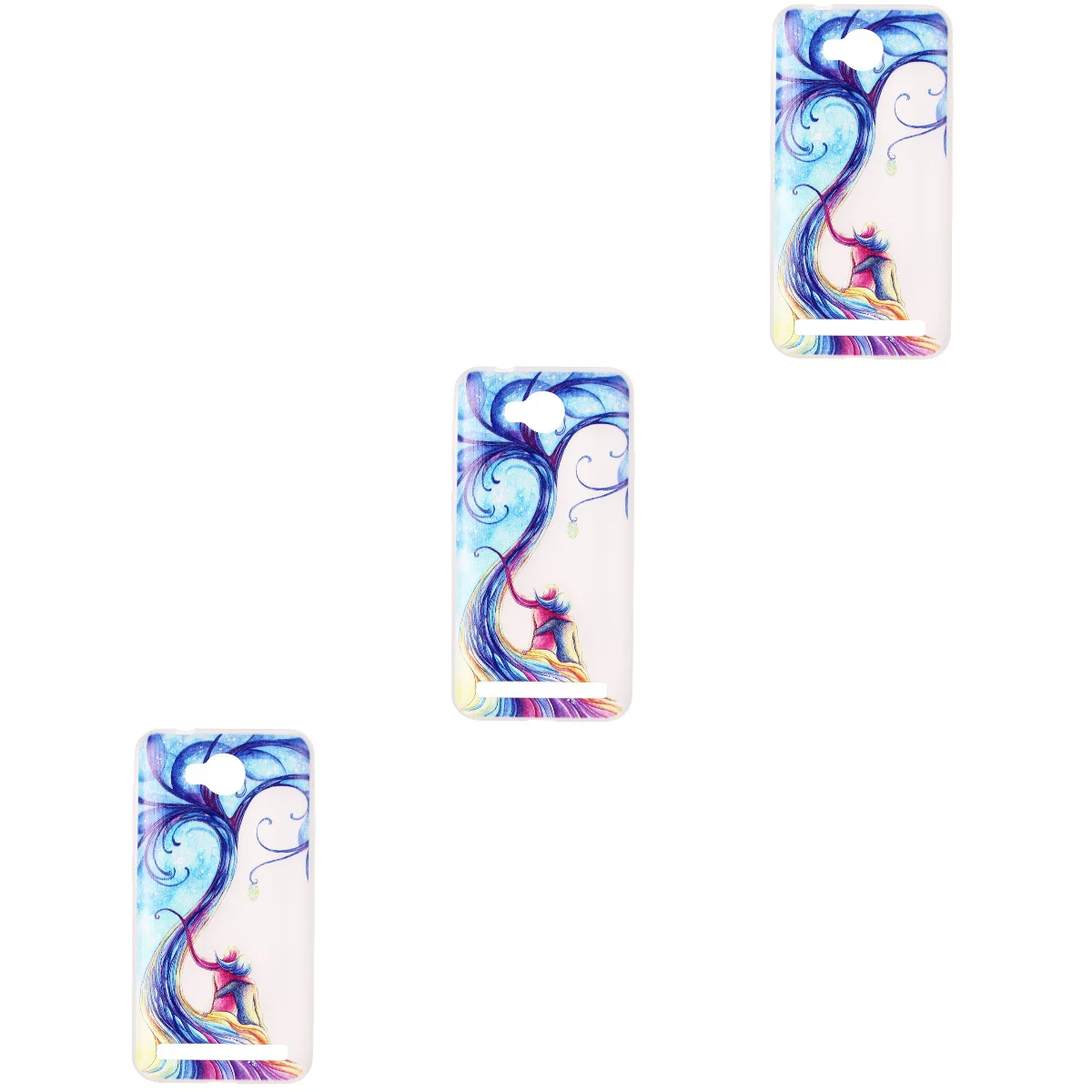 

3pcs Relief Colored Drawing Luminous Case TPU Shockproof Drop Resistance Shell Cover for Y3 II Lovers Tree