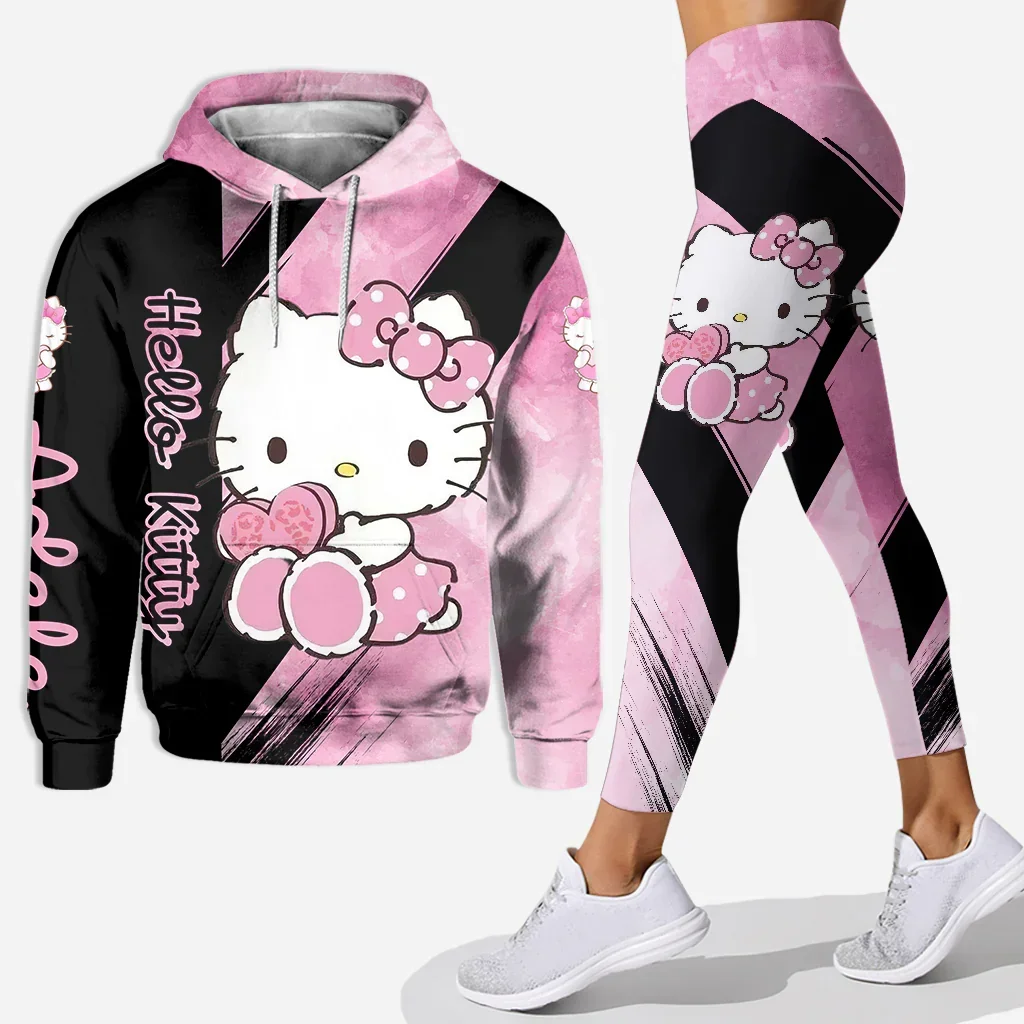 

Disney Hello Kitty3D Hoodie Women's Hoodie Set Mickey Yoga Pants Sweatpants Women's Disney Yoga Hoodie Leggings Fashion Tracksu