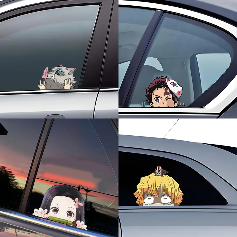 Аниме-наклейки Demon Slayer милая наклейка для автомобиля Peek водостойкие