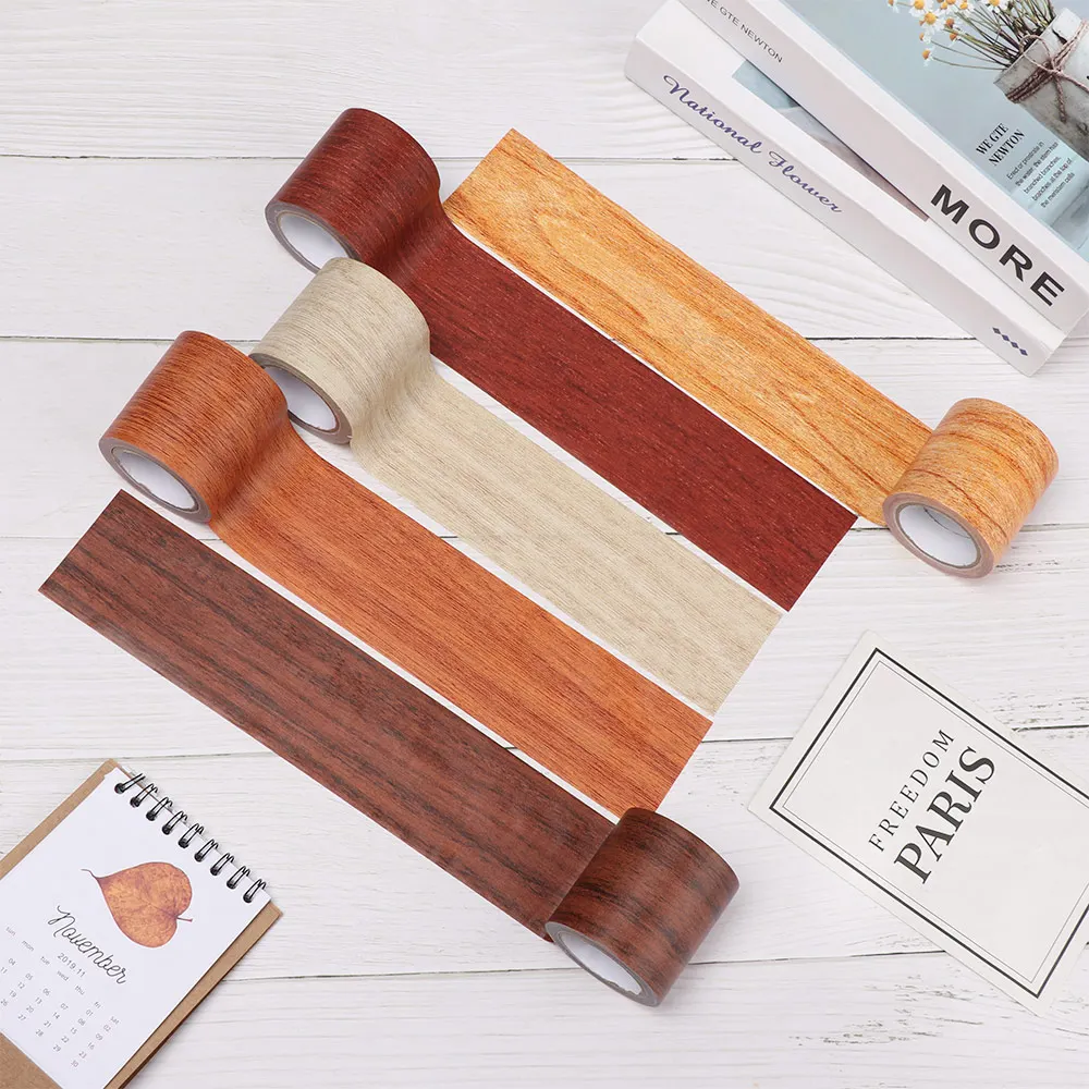 

5 M/Roll Realistic Wood Grain Repair Adhensive Duct Tape Furniture Renovation Skirting Line Floor Sticker Home Decor Accessories