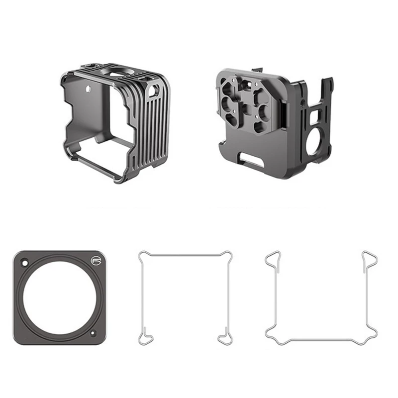 

Чехол с рамкой и креплением, защитный чехол с каркасом для DJI Action 2 Camera Vlog, аксессуар для записи интервью