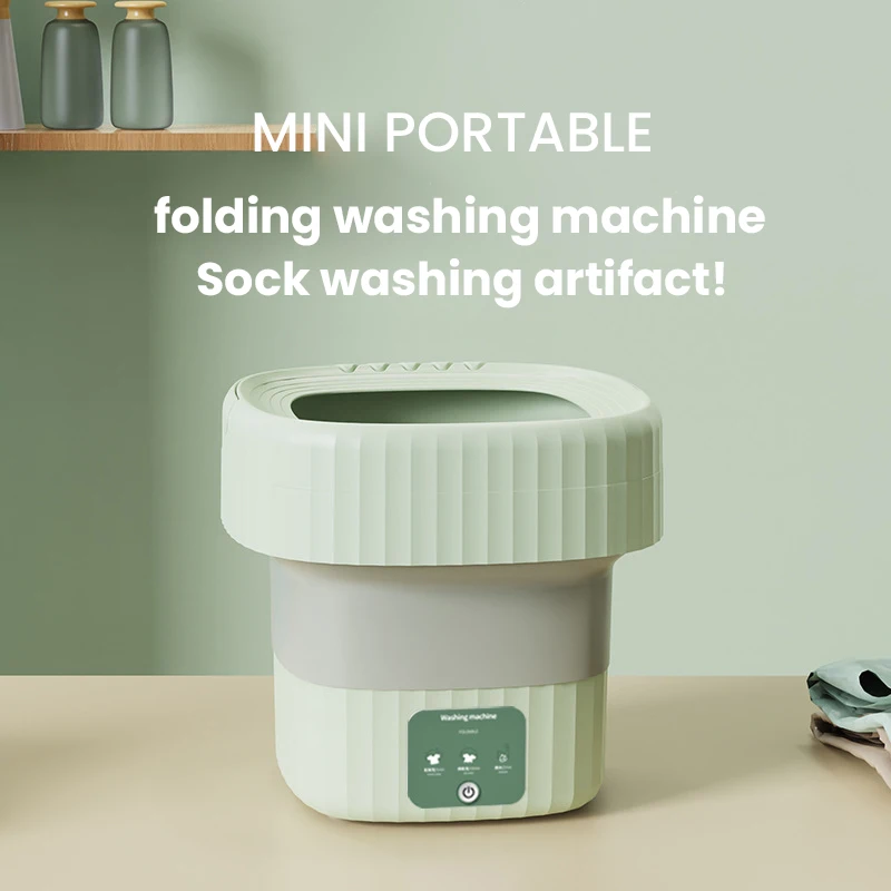 6L Foldable Washing Machine With Dryer Bucket for Clothes Socks Underwear Cleaning Washer Mini Small Travel Washing Machine