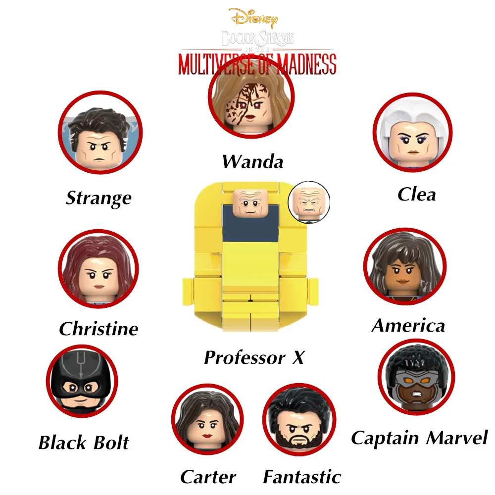 

Disney Marvel Doctor Strange Multiverse Illuminati Mini Dolls Carter Spiderman Figures Avengers Building Brick Block Toys Kid