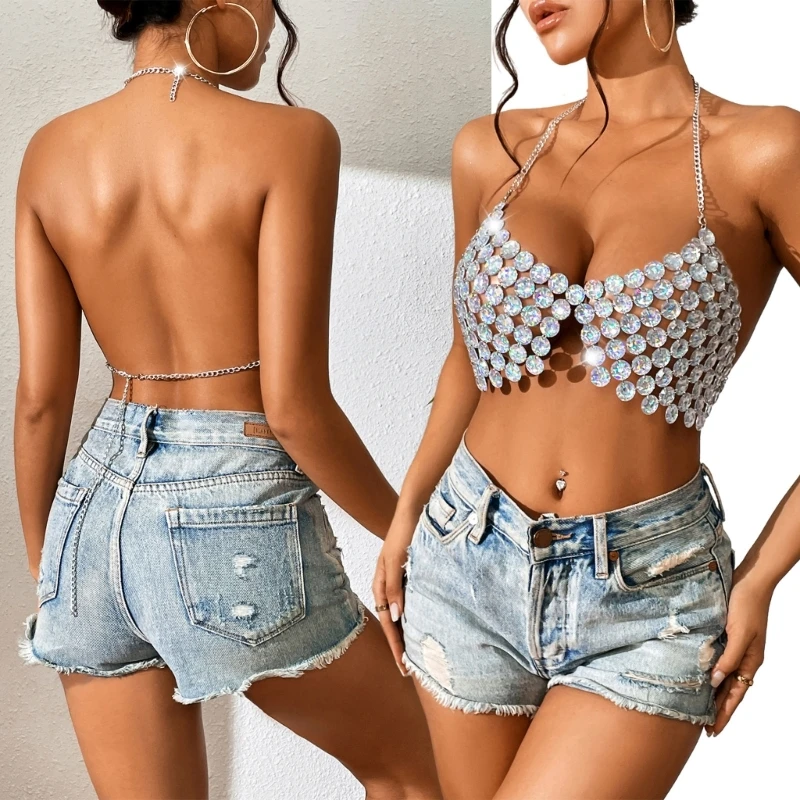 

Summer Sexy Crystal Rhinestones Body Jewelry Fashion Chain Gemstones Underwear Bra Designs Beaches Body Chains