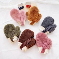 cartoon cute hand printed knitted warm gloves for boys girls knitted wool halterneck gloves kids gloves winter warm