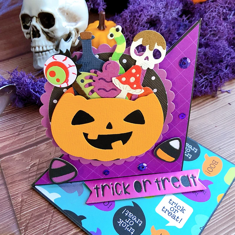 Panalisacraft, Хэллоуин, тыква, ведро, вырезанные штампы, альбом, декоративное тиснение, «сделай сам», бумажные открытки для рукоделия Panalisacraft, Хэллоуин, тыква, ведро, вырезанные штампы, альбом, декоративное тиснение, «сделай сам», бумажные открытки для рукоделия