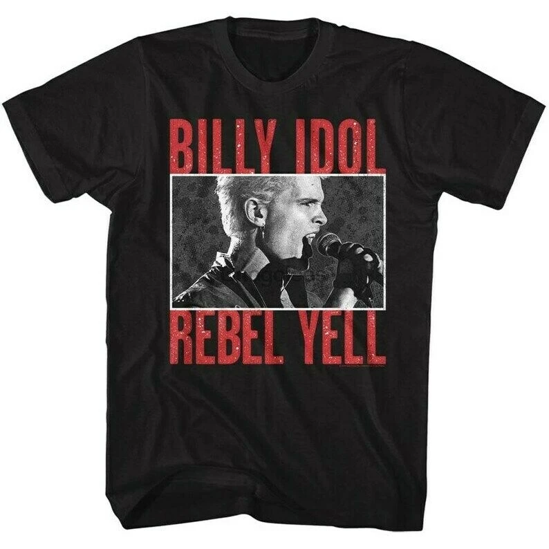 Забавный Черный винтажный подарок Билли Idol Rebel Yell женская футболка |