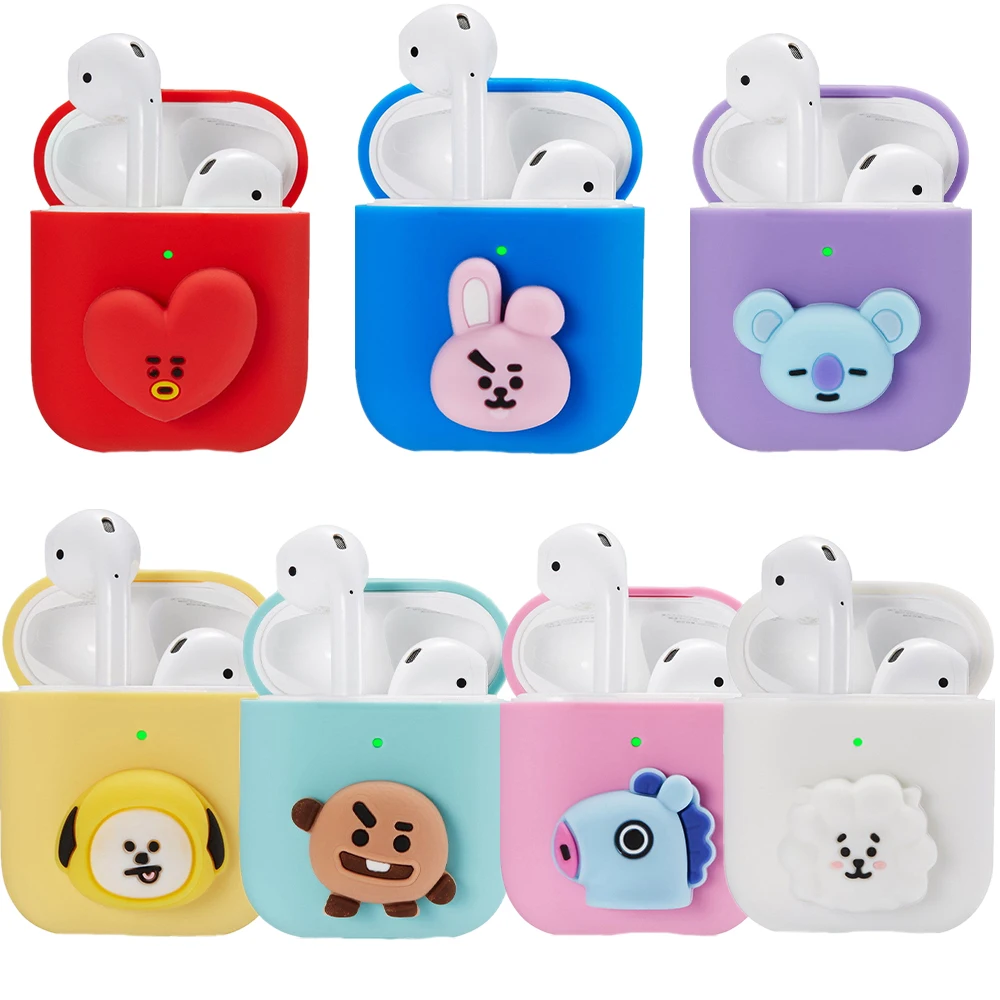 

Kawaii Anime Kpop Bt21 Earphone Case for Airpods 1/2/3/pro Generation Cover Cartoon Silicone Soft Protective Sleeve Gifts Toys